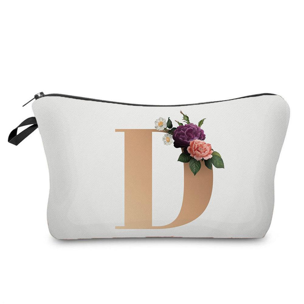 Geantă Cosmetică cu Imprimeu Litere Aurii pentru Femei Organizator pentru Articole de Toaletă Geantă de Depozitare pentru Călătorie 6719