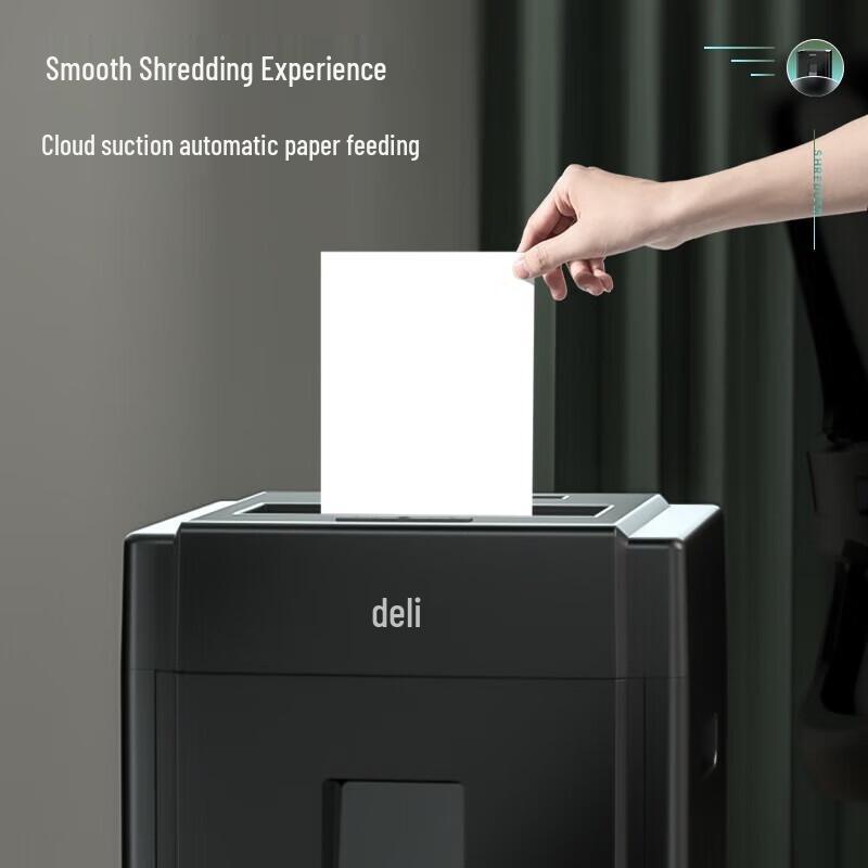 Deli Level 5 Micro-Cut Commercial Paper Shredder, 8-Sheet, 30-Minute Run CN plug (adapter included)