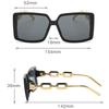 Personalized Chain Legs Square Large Frame Sunglasses Fashion Trend Glasses Women Sunglasses 18126