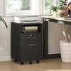 Lockable Two-Drawer Filing Cabinet, with Wheels - Black