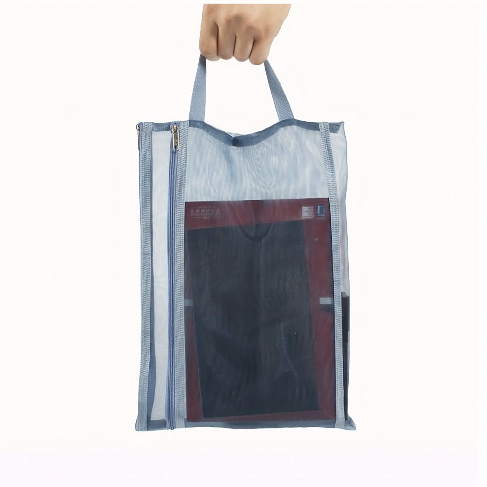 Simple Mesh Zipper Pouch Subject ID Card Storage Handbag Stationery Organizer Pouch  Student Gift