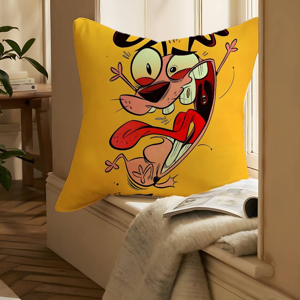 Cartoon C-Courage-MT Cute Anime Pillow Case Printing Pillowcase Living Room Sofa Cushion Cover Bedroom Room Decor