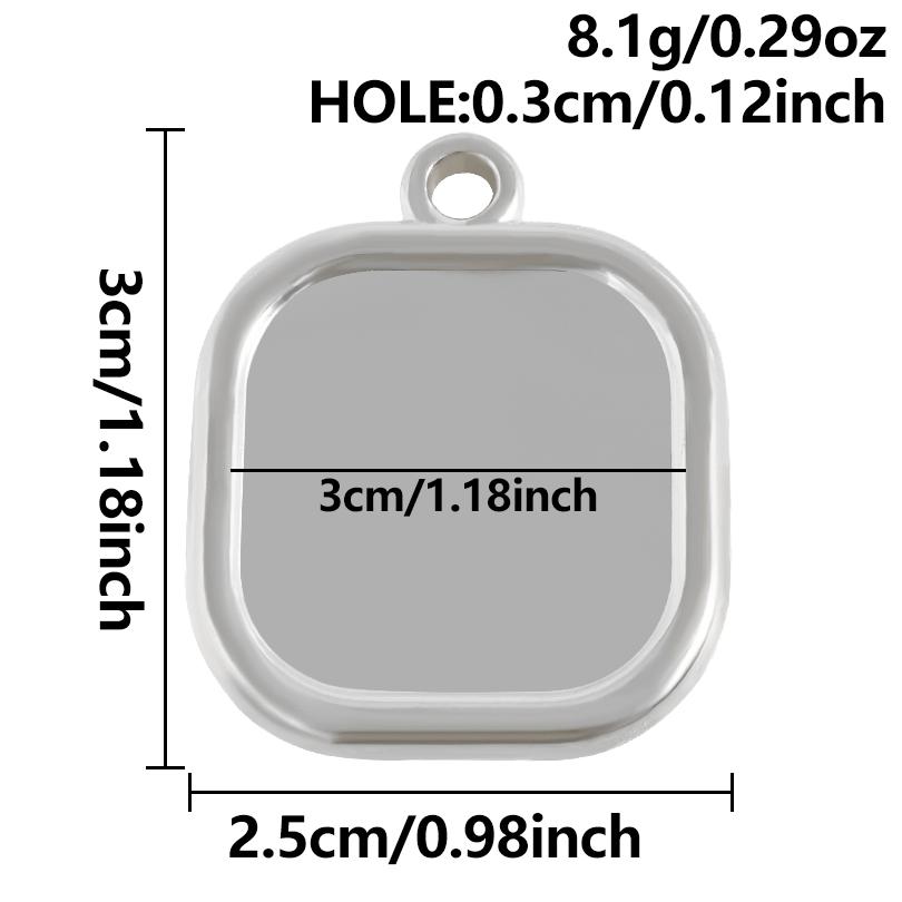 6pcs Stainless Steel Blank Tray Pendant For Decoration Geometry Cabochon Settings Base Charms DIY Handmade Materials Accessories