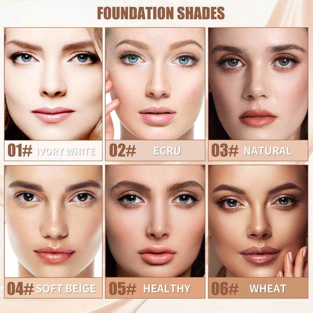 Full Coverage Foundation, Matte Finish Oil-control Liquid Foundation, Covering Blemishes and Dark Spot, Concealer Cream