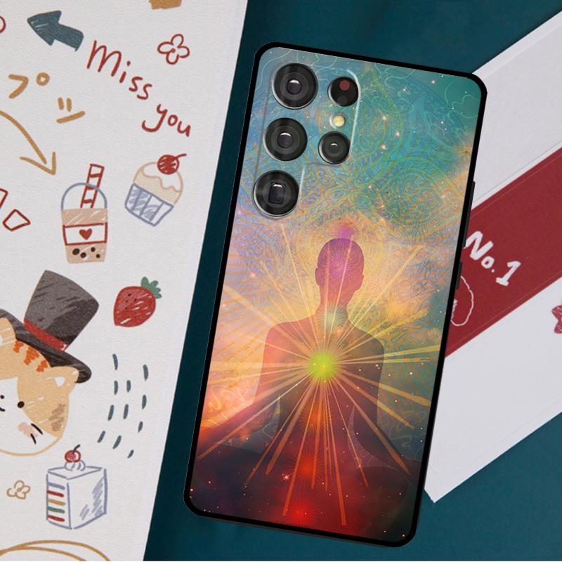 Mandala Chakra Insist Yoga Case For Samsung Galaxy S23 S22 S21 Ultra S20 FE Note 20 Ultra S8 S9 S10 Note 10 Plus Cover