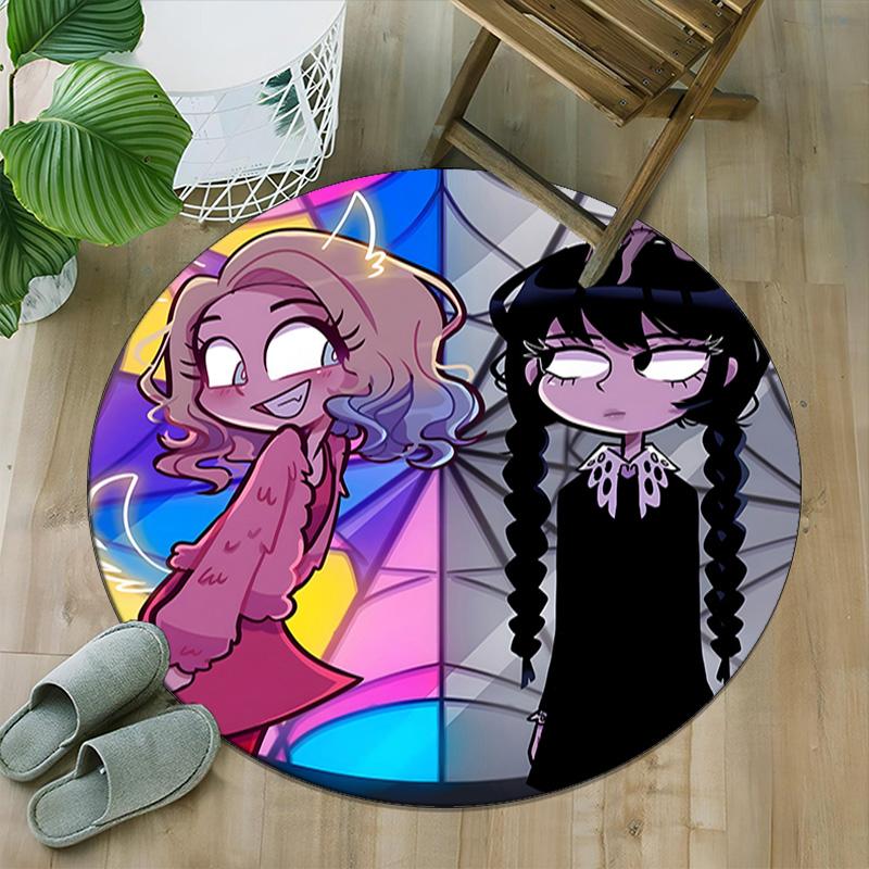 1pc Addams Family Wednesday7 Print Round Carpet Chair Round Carpet Suitable for Bedroom Living Room Home Decorative Carpet