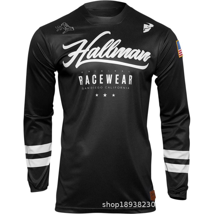 Downhill Suit Mountain Bike Riding Suit Long Top Off-Road Motorcycle Suit T-Shirt Ball Suit Crew Neck Formulation Summer