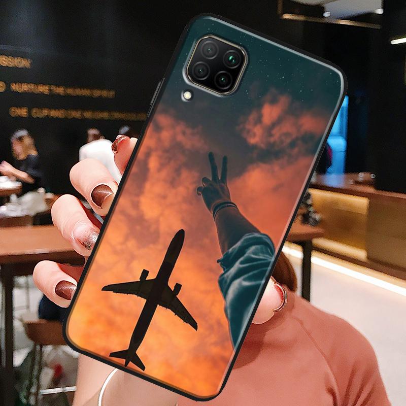 airplane Travel  Flying For Huawei Honor X8a X7a X9a X8 50 70 90 Lite Magic5 Pro P20 P30 P40 P50 P60 Nova 9 5T Case