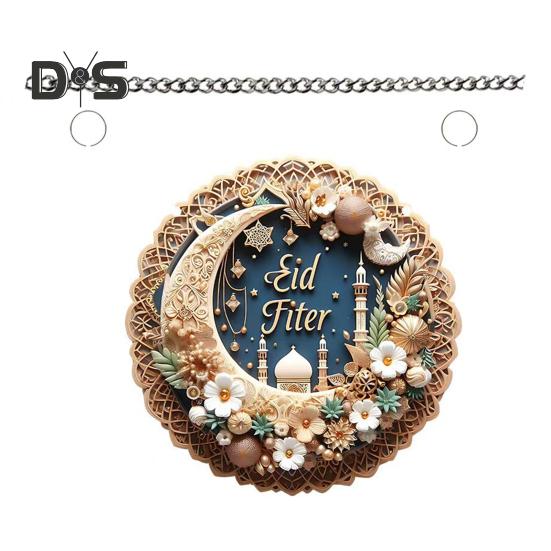 Eid Mubarak Door Sign Moon Star 2D Acrylic Pendant Islamic Ramadan Decoration Door Hanging Sign for Ramadan Mubarak Eid Decorations