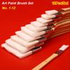 12Pcs/Set White Art Paint Brush Set Barbecue Brush  for Acrylic Oil Paint Varnishes Watercolor