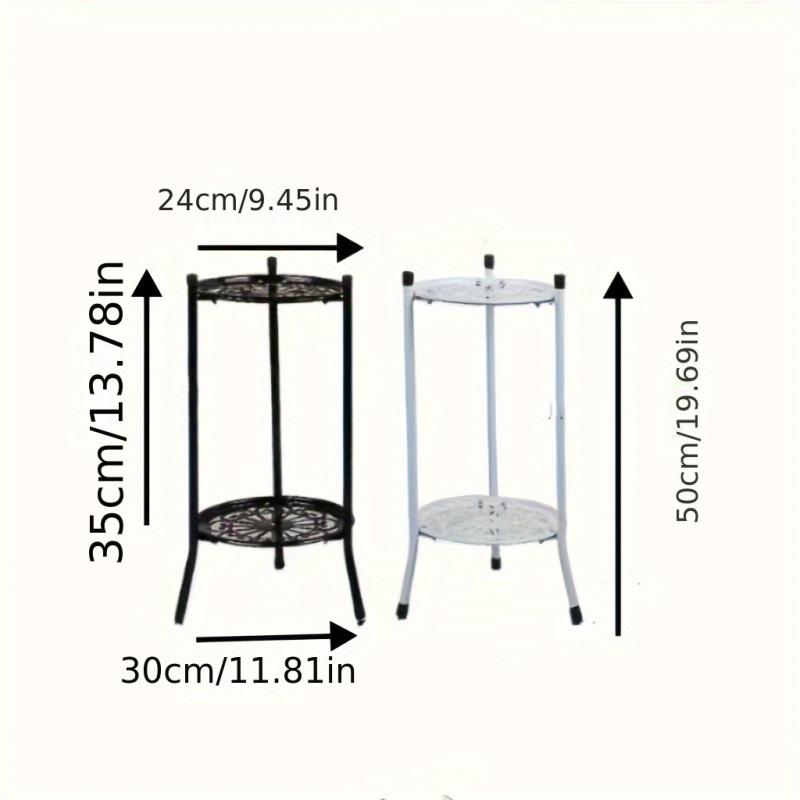 1 Pack 2-Tiered Tall Plant Stand Metal Plant ShelfSupports Rack For Indoor Outdoor Home Decoration