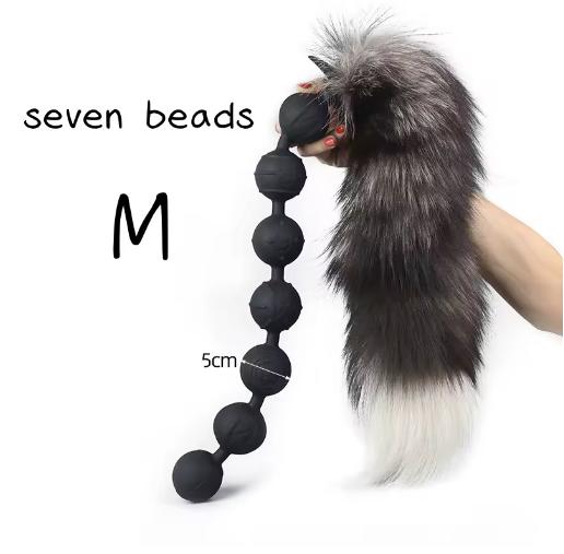 3-7beads Long Large Anal Tail Cosplay Soft Silicone Ball Dilator Sex Toys for Woman Man Anal Plug Massager Pull Beads Buttplug