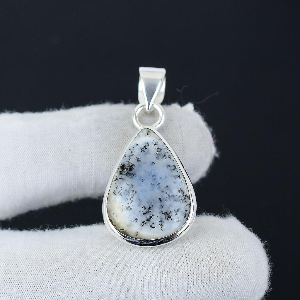 Natural Dandarte Opal Gemstone Silver Pendant in 925 Sterling Silver- Handmade Design, Everyday Wear Jewelry, Unique Pendant Gift For Love