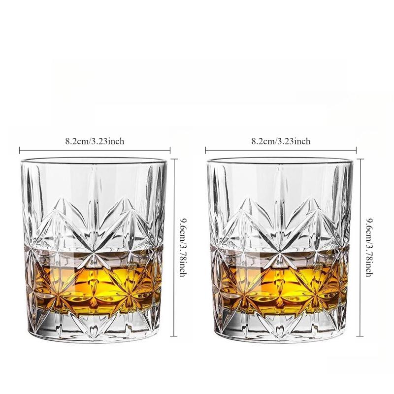 

2pcs 315ml/340ml Sets Carved Wine Glass Cocktail Glass Trendy Transparent Foreign Wine Glass Party Exquisite Drinking Glasses 2pcs