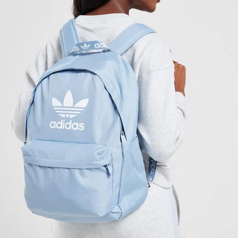 Adidas Originals Classic Large Logo High Capacity Student Canvas Backpack Unisex Backpack Baby-Blue H65439
