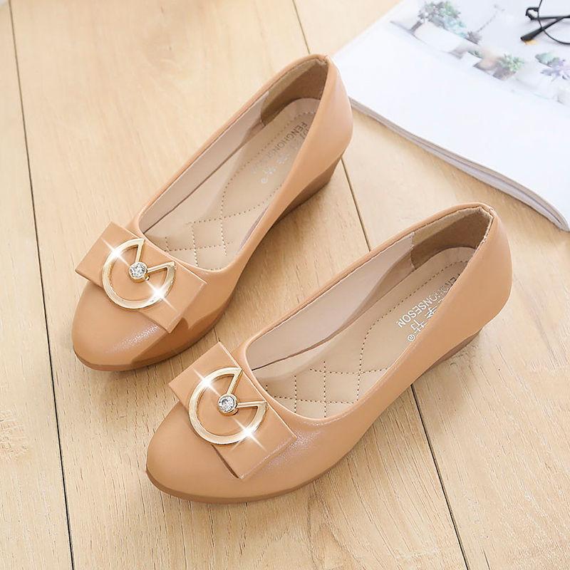 Round Toe With Medium Heels Women's Shoes Summer Work Ladies Pumps On Promotion High Quality Chic and Elegant Slip On Footwear