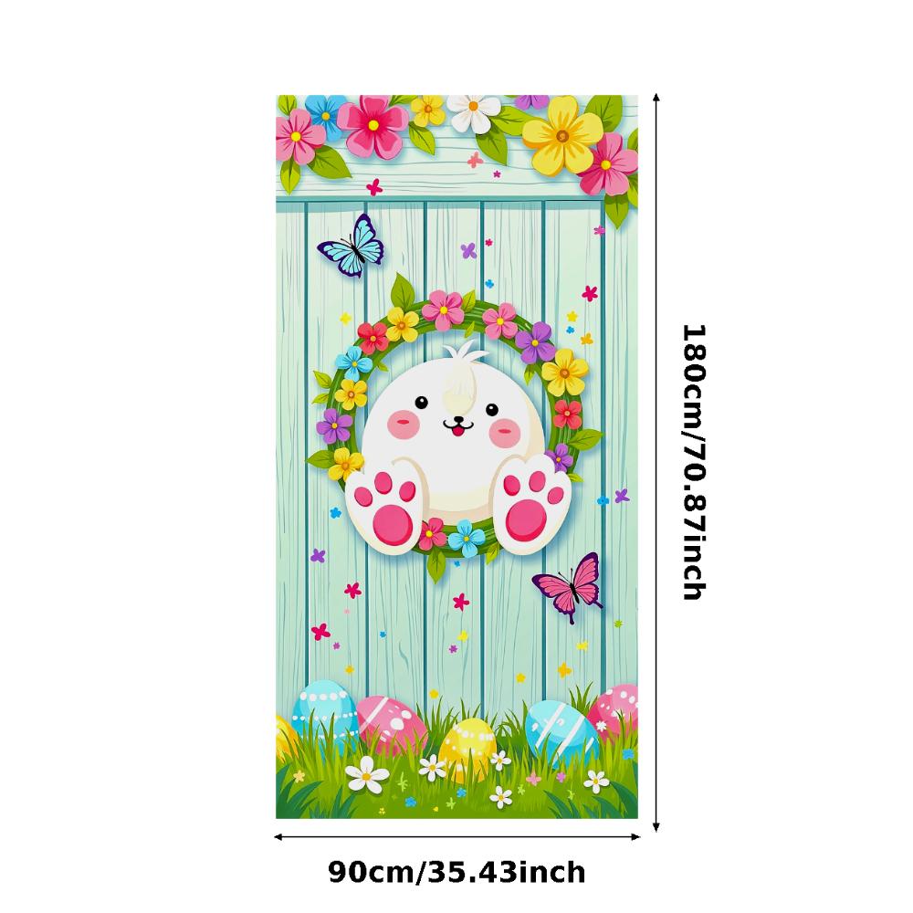 Holiday Banner Spring Theme Easter Egg Banner Easter Bunny Banner Colorful Bunny Theme For Spring Party Family Gathering