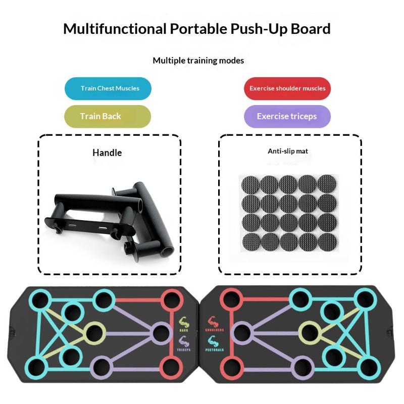 1 Set Multifunctional Thicken Push Up Board Fitness Muscle Home Gym Push Up 20 Holes Push Up Stand