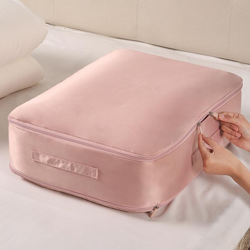 Ultra Space Saving Self Compression Organizer Bedroom Clothes Storage Bag Zipped