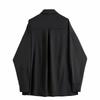 Men's Hong Kong Retro Asymmetrical Long-Sleeve Chain Hip-Hop Shirt