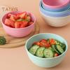 4Pcs Food Grade Plastic Salad Bowl with Dust-Proof Lid Multifunctional Thickened Cereal Bowl Dishwasher Safe Reusable Noodle Rice Food Bowl