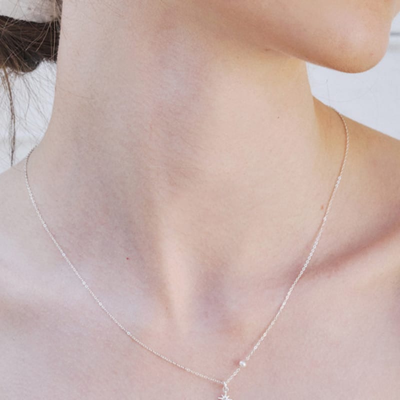 

ENGBROX dazzle star pearl necklace silver