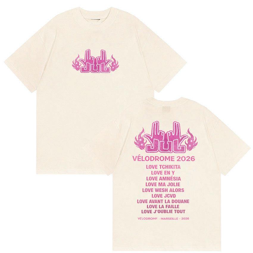Rapper Jul Velodrome Tour Logo Graphic Tshirt UNISEX Women Summer Fashion Oversized Cotton YK Shirt Aesthetic Clothing Top