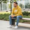 Nike Club Fleece Print Hoodie Pullover Men Hoodie Sunset-Yellow BV2974-761