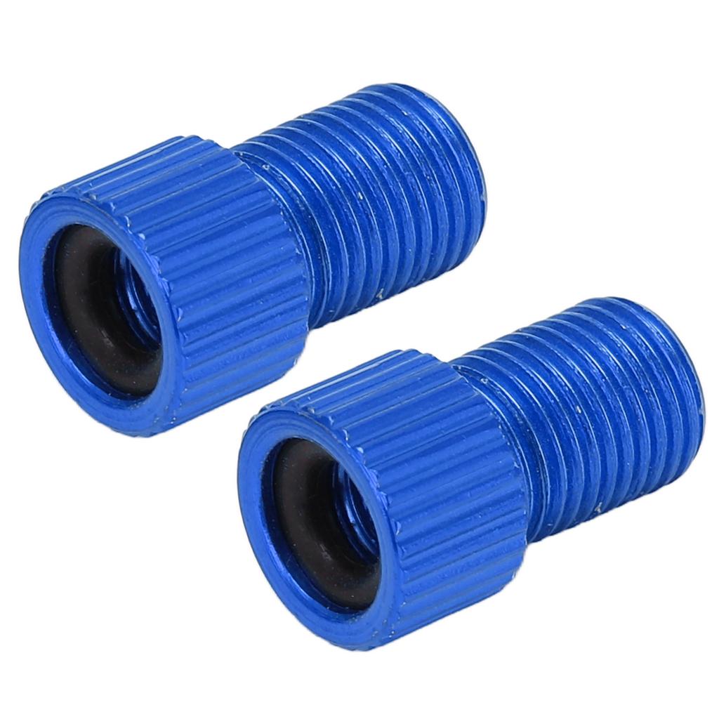 2pcsset Presta to Schrader Bicycle Valve Converter Wearproof Mountain Bike Pump AdapterBlue