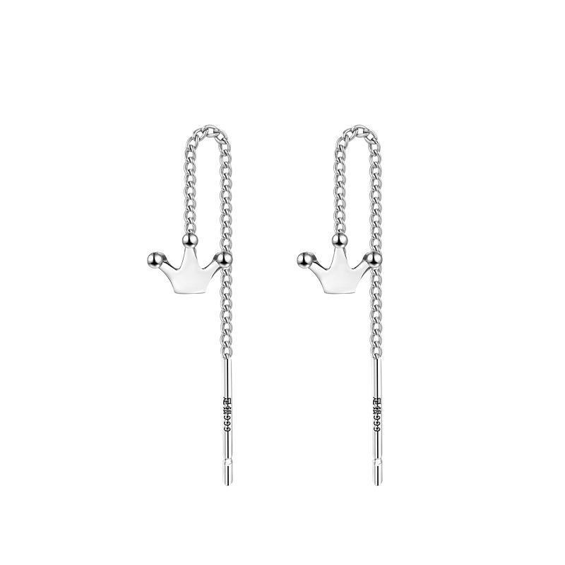 

Длинные серьги Crown Earline Temperament, питательные серьги-цепочки для пирсинга ушей в стиле ниши для женщин