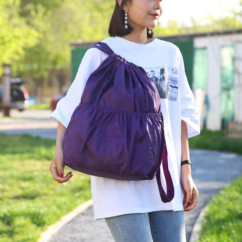 Trendy Ultralight Foldable Backpack: Large Capacity Drawstring Bag for Outdoor Sports & Travel