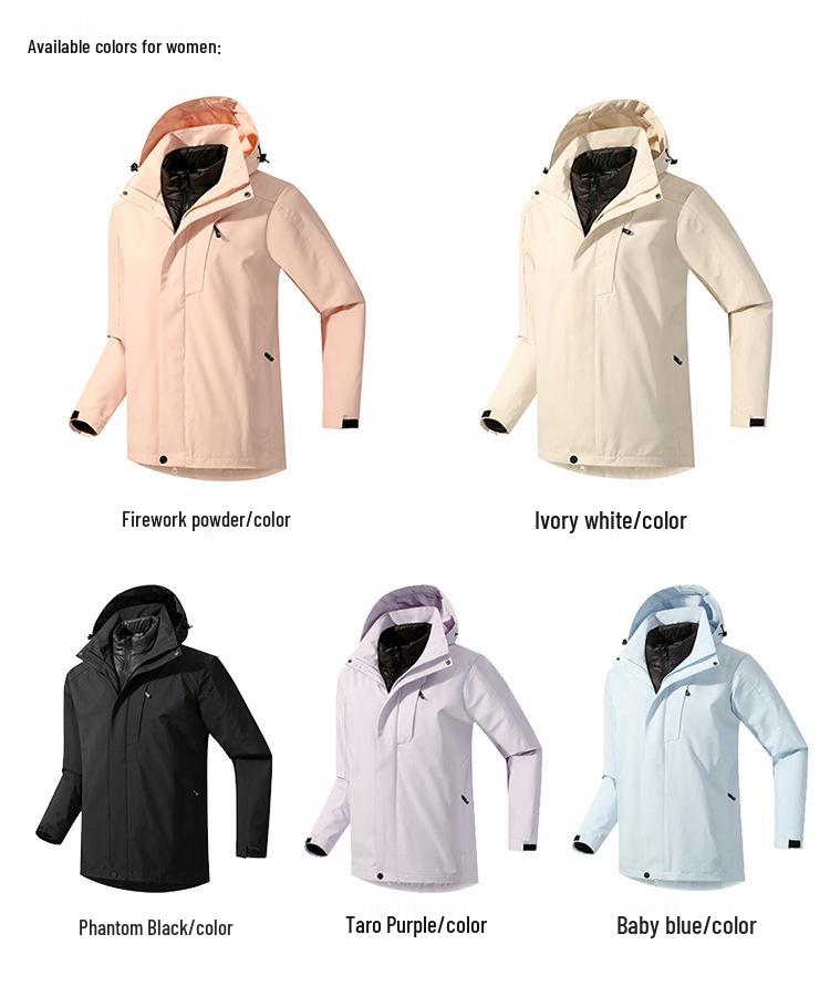 Unisex Waterproof Windproof 2-Piece Outdoor Jacket Set for Camping & Mountaineering