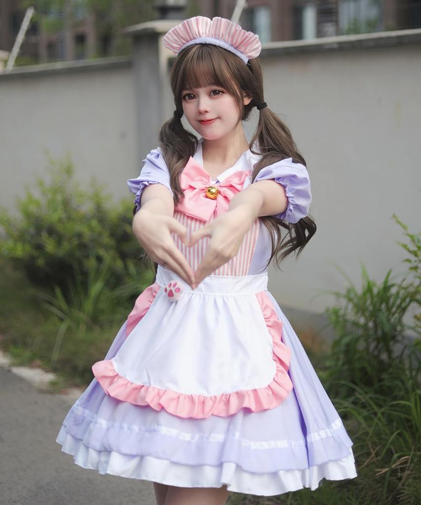 AOTYP Maid Maid Con Cafe Cat Cat Cute Short Halloween Little Sister Maid Large Complete School Photo Otaku XL Costume, Cosplay, Maid, Claws, Girl,