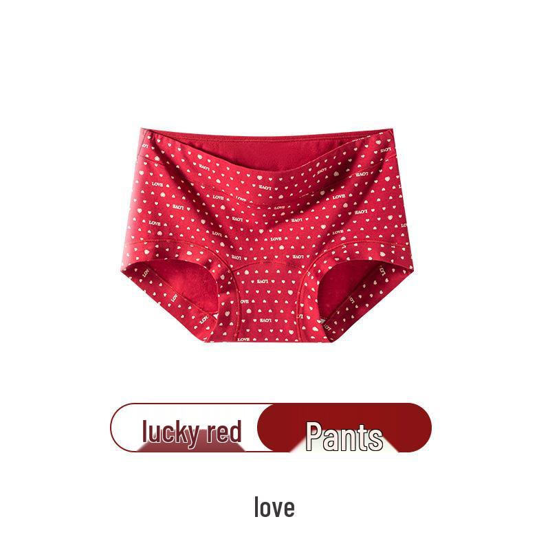 Women s Year of the Rat Red Polka Dot Seamless Mid-Waist Cotton Boxer Briefs