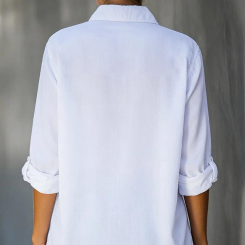 Women's Shirt Solid Color Casual Loose Breasted Shirt Women's Clothing