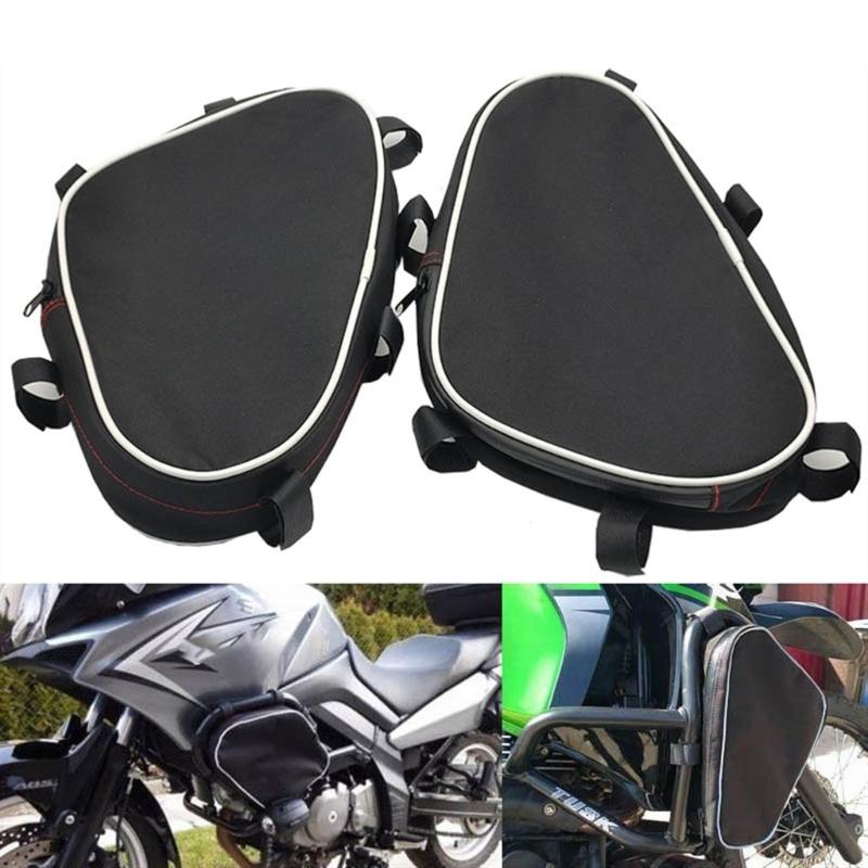 2pcs Motorcycle Frame Crash Bars Waterproof Bag for DL650 DL1000 Repair Tool Placement Bags Dustproof Tool Pouch Black