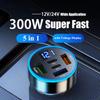 UYUXIO USB C Car Charger Adapter with Voltage Display 2 PD and 3 USB A Super Fast for Samsung iPhone Huawei Oneplus OPPO Phone