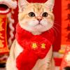 New Year's Day pet scarf winter cartoon warm dog neck cover Chinese red cold cat scarf bib