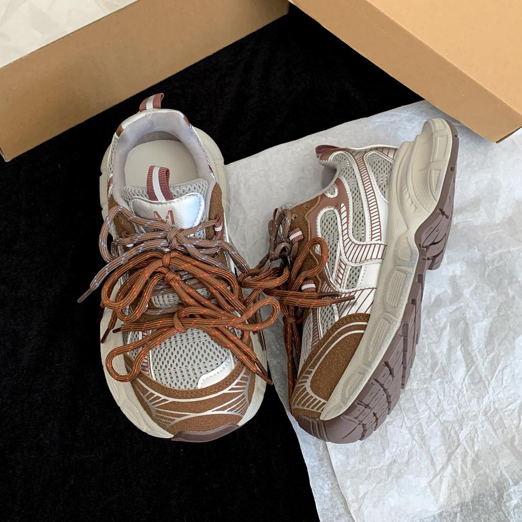 Queen Fan retro heightened platform dad shoes women's 2025 new autumn casual high-end soft-soled sports shoes