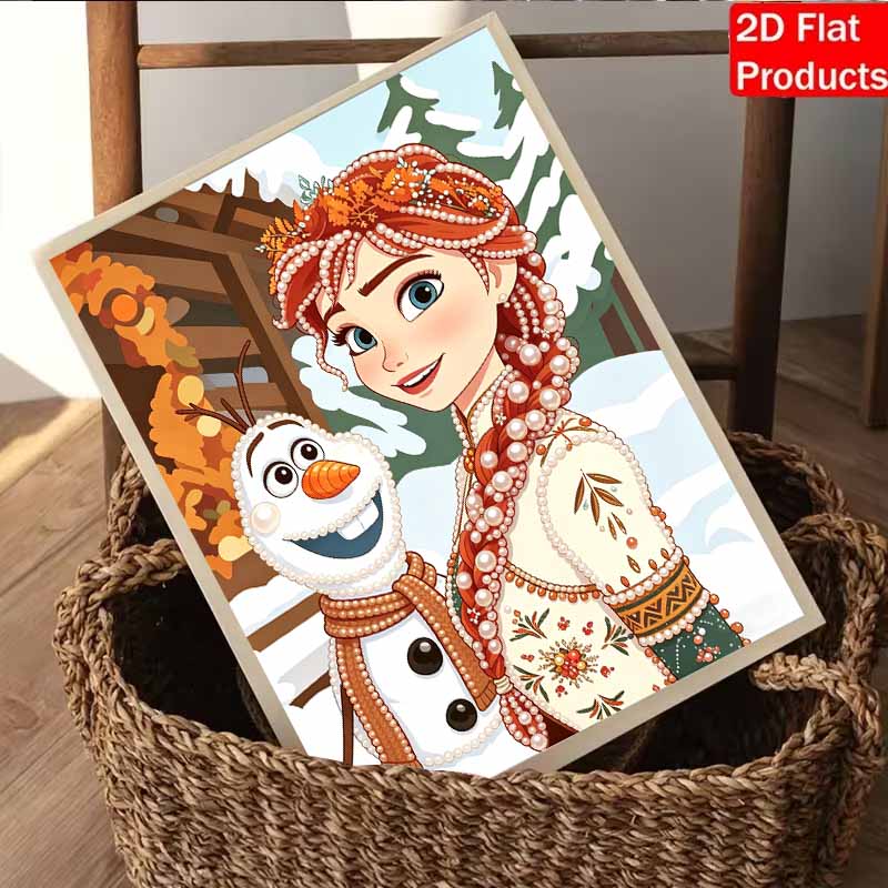 Disney Pearl Painting Anna and Olaf DIY Pearl Painting Gem Art Pearl Dot Painting Picture Crafts Adult Beginner Gifts Home Decor