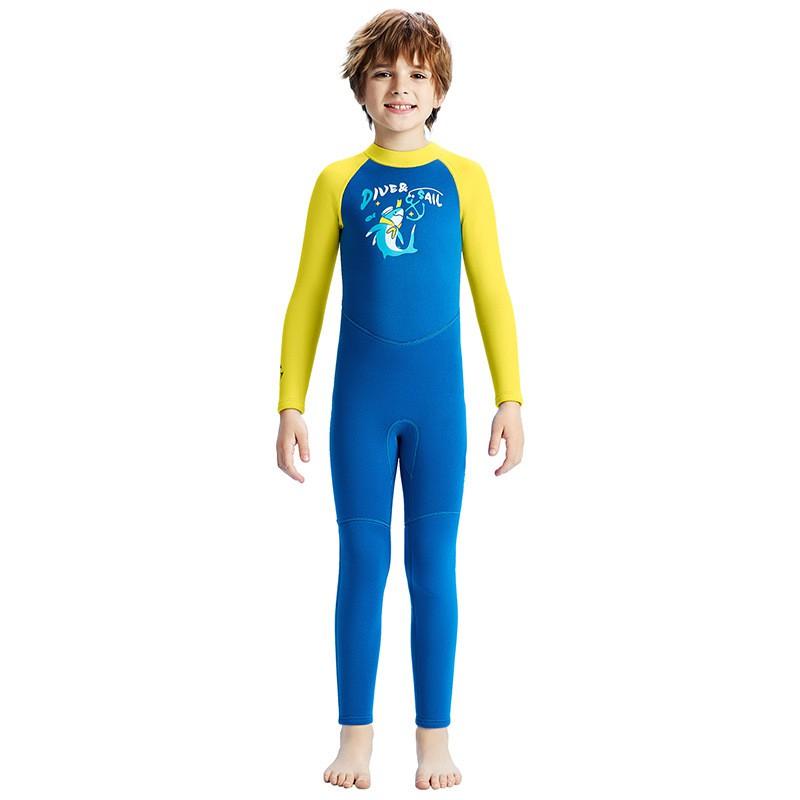 

Children s Diving Suit 2.5MM Cold-proof Warm One-piece Boys Snorkeling Surfing Swimming Jellyfish S синий