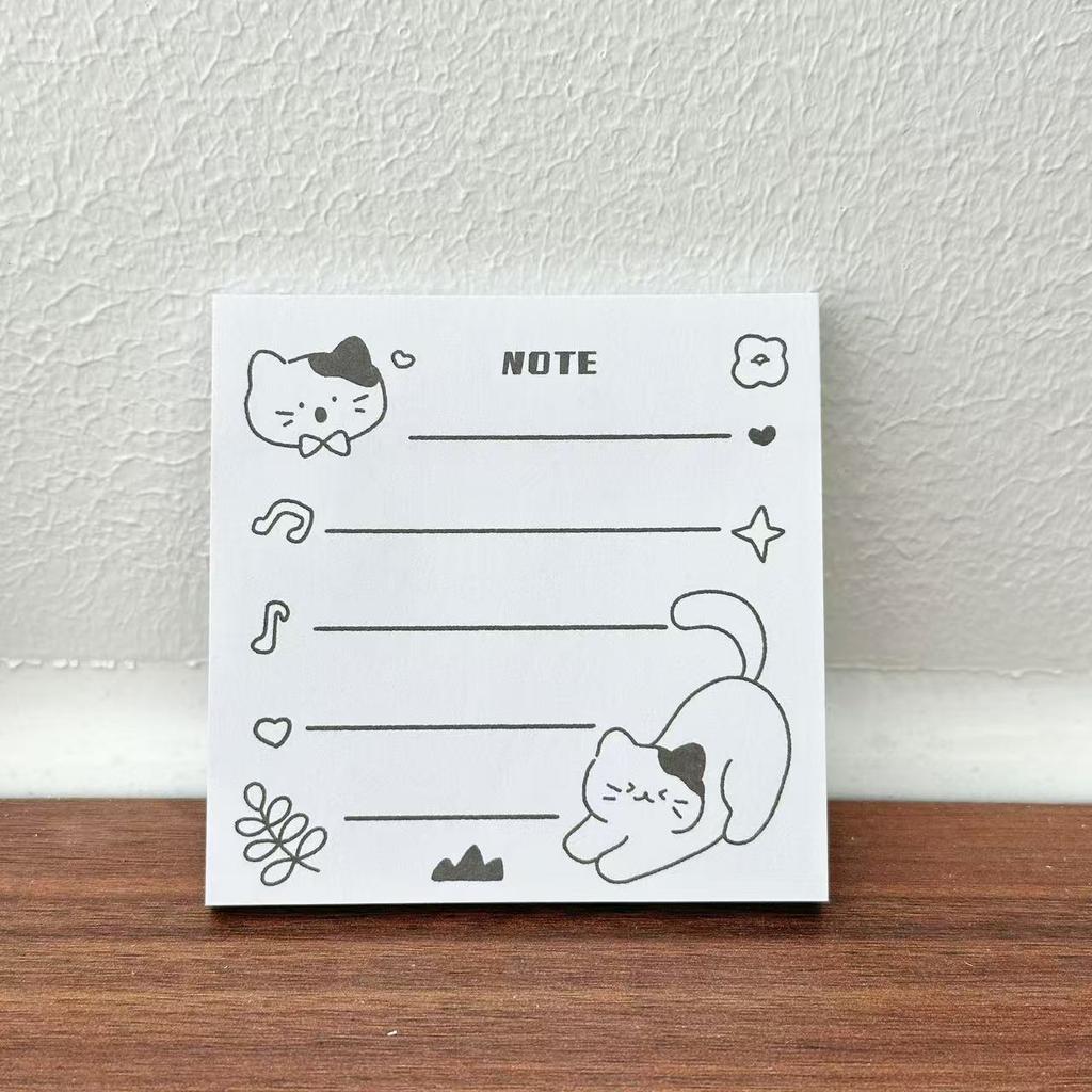 High-value explosion, simple black and white ins, cute cat post-it notes, sticky student learning memo notepad