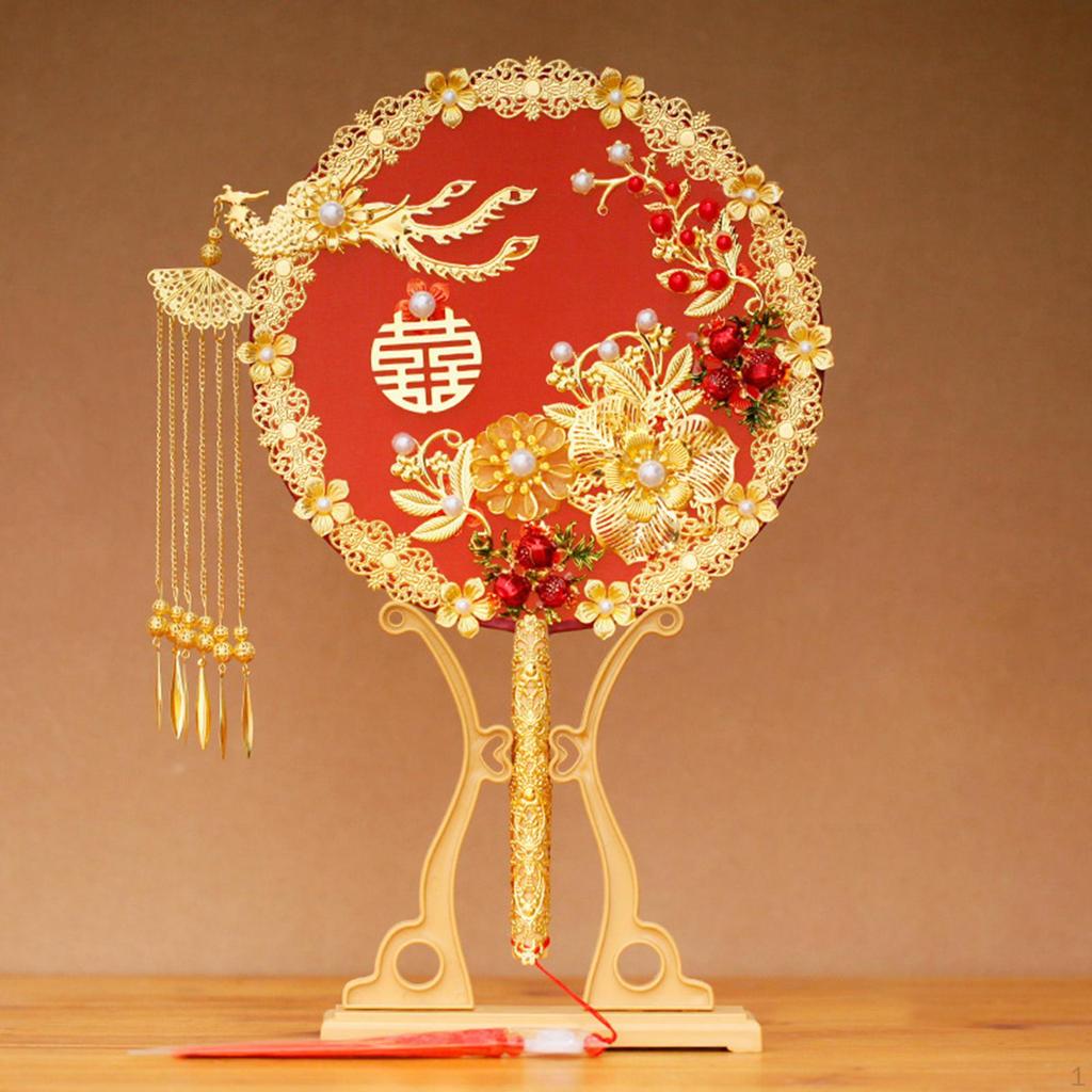 Wedding Fan Bride Bouquet Classic Ornaments Round Photography Props Accessories Bridal