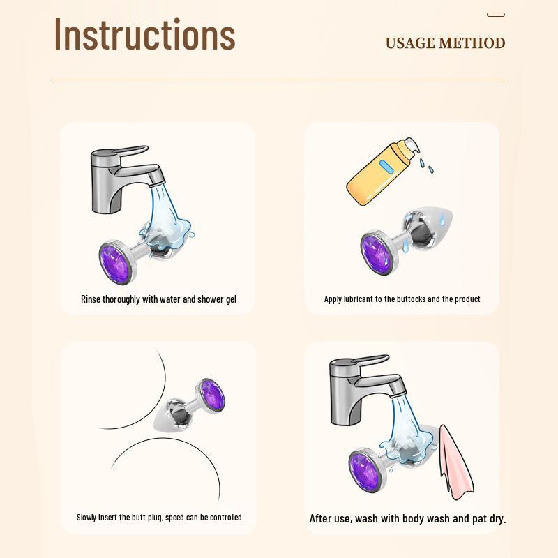 Mystery Girl Metal Butt Plug for Anal Development and SM Outdoor Wear - Female Erotic Training Tool
