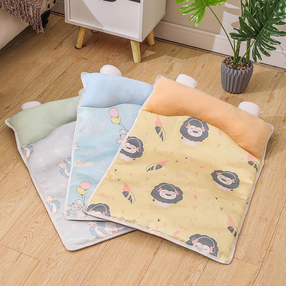Summer Cooling Pet Mat – Ice Silk Dog Cat Bed Breathable Anti-Slip Cushion for Hot Weather, Washable Comfort for Small Medium