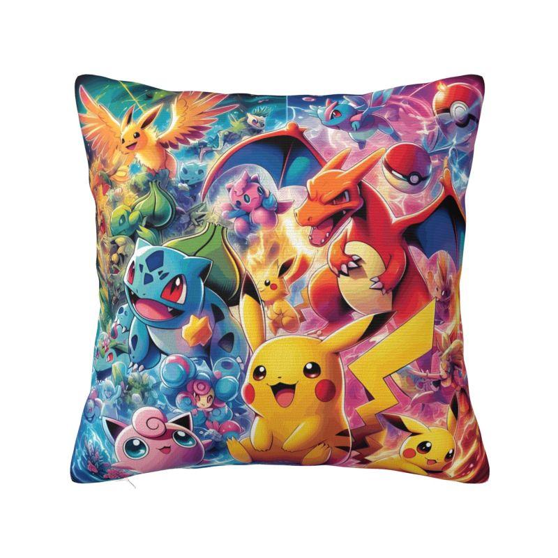 Custom Pikachus Anime Game Modern Throw Pillow Cover Cartoon Manga Chair Cushion