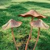 2PCS Handmade Mushroom Garden Stake Retro Style Mushroom Ornaments Rusty Mushroom Plaque  Yard