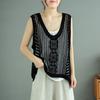 Spring and Summer Women's Lace Vest Cotton Hook Knit Vest Cutout Pullover Knit Vest