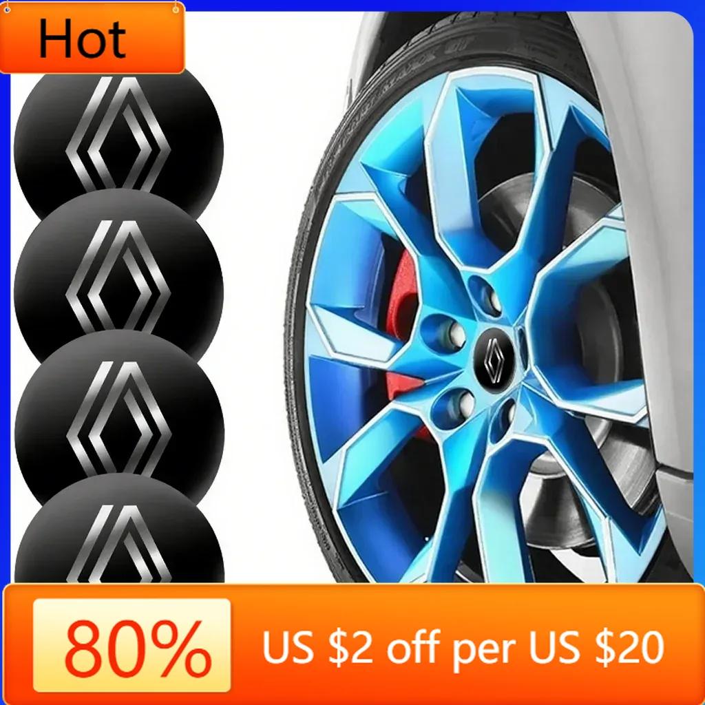 2026 Hot For Renault Interior Stickers 4pcs 56mm Car Wheel Center Hub Cap Badge Emblem Decal Wheel Sticker For Renault Megane 2