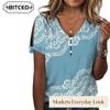 Women's Fashion Casual Short Sleeve V Neck Blouses & Shirts